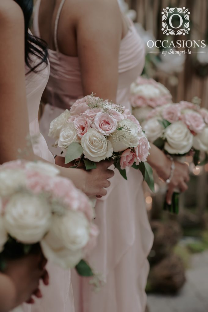 White and Blush Wedding Bridesmaid Bouquets #OBSevents